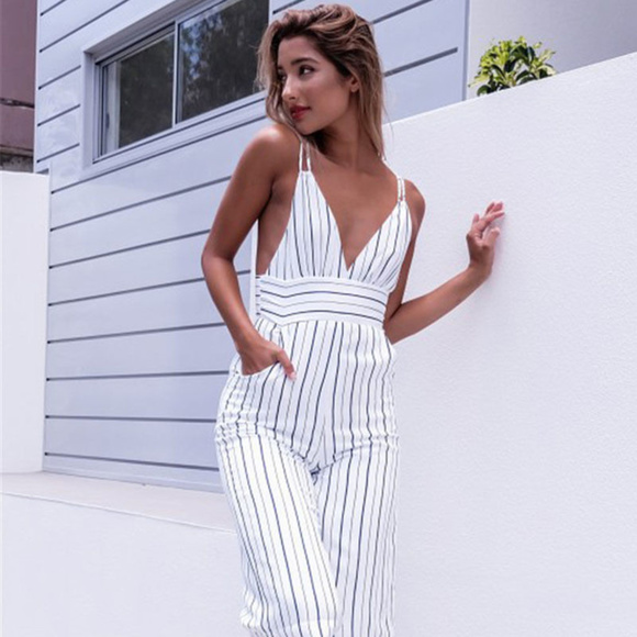 ChicksDesire Pants - Tulum's Garden  Sleeveless V-Neck Jumpsuit